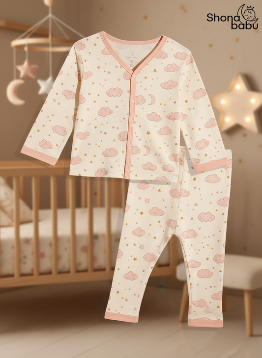 Cloud & Stars Baby Pajama Set – Ultra-Soft Cotton Sleepwear