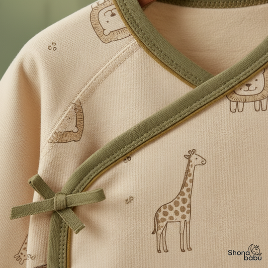 🦒 Little Safari Organic Wrap Bodysuit ✨