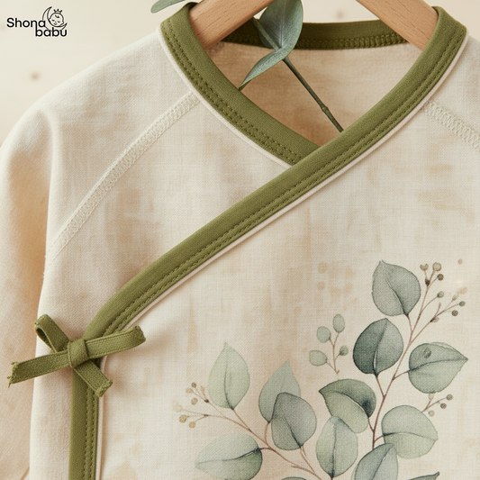 Botanical Elegance kemono Bodysuit – Premium Cotton