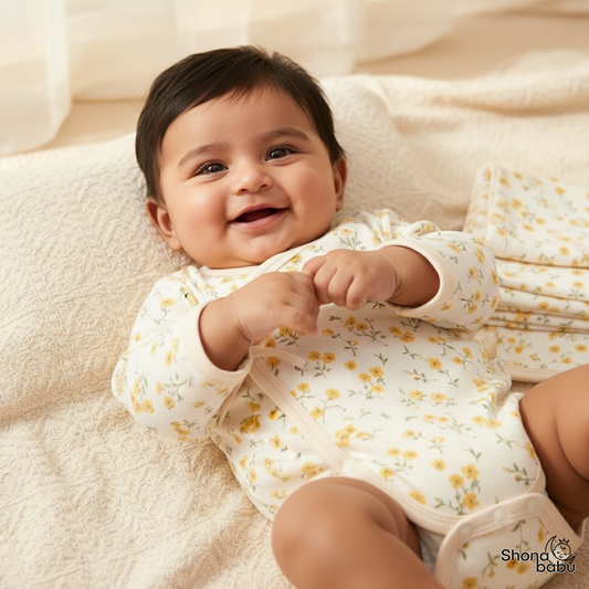 Sweetest Baby Collection : Organic Cotton Kimono Baby Romper (Keeper) (Set of 3)