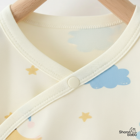 Dreamy Moon & Clouds Organic Wrap Bodysuit 🌙✨