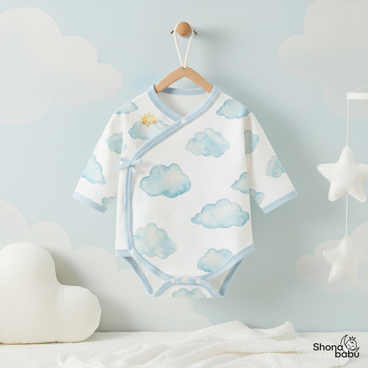 Newborn Comfort Collection : Organic Cotton Kimono Baby Romper (Keeper) (Set of 3)