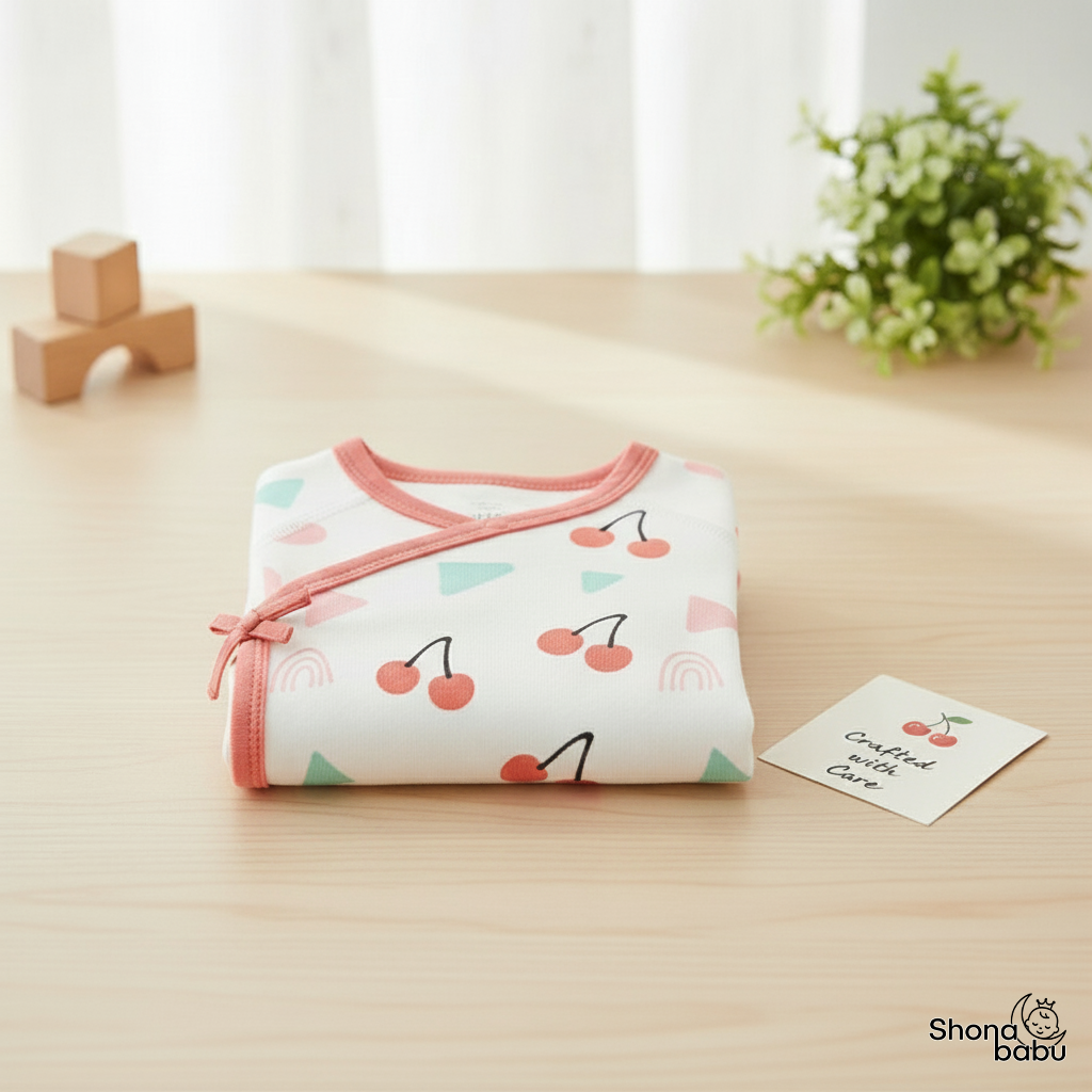 🍒 Little Cherry Organic Wrap Bodysuit