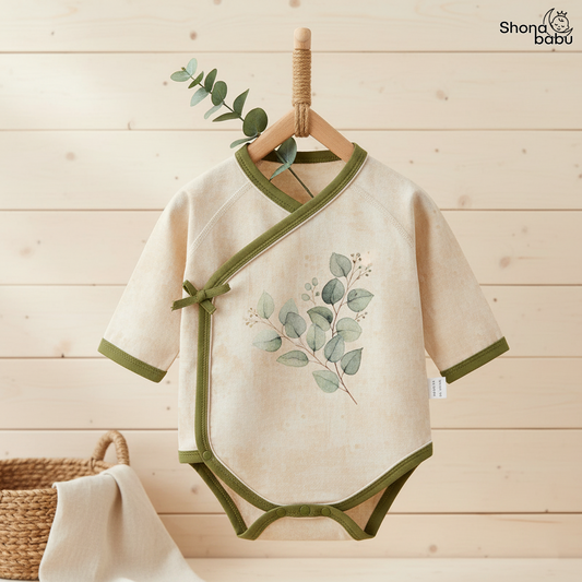 Botanical Elegance kemono Bodysuit – Premium Cotton