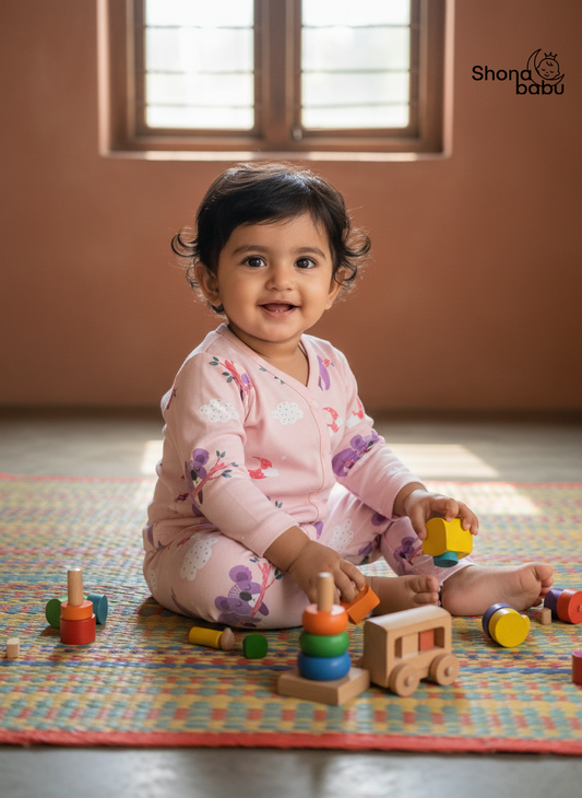 Pink Koala Cotton Baby Pajama Set – Soft & Skin-Friendly