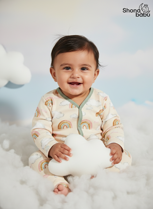 Premium Cotton Rainbow Baby Set – Soft Interlock Cotton PJs
