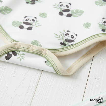 🐼 Panda Parade Organic Wrap Bodysuit ✨