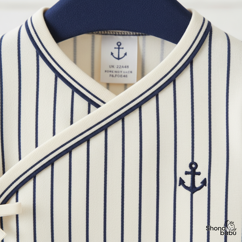 ⚓ Luxe Stripes — "Timeless Classic" Organic Wrap Bodysuit ✨