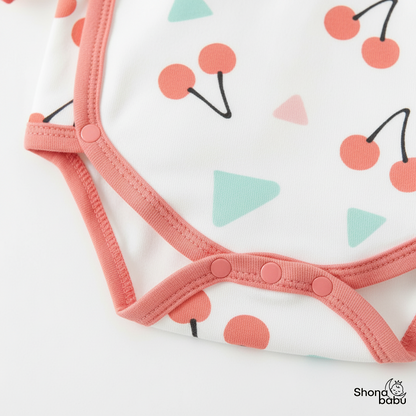 🍒 Little Cherry Organic Wrap Bodysuit