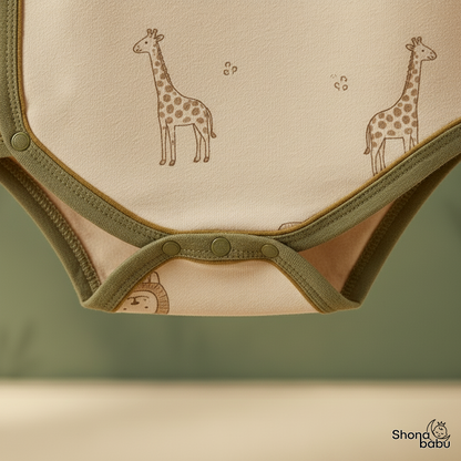 🦒 Little Safari Organic Wrap Bodysuit ✨
