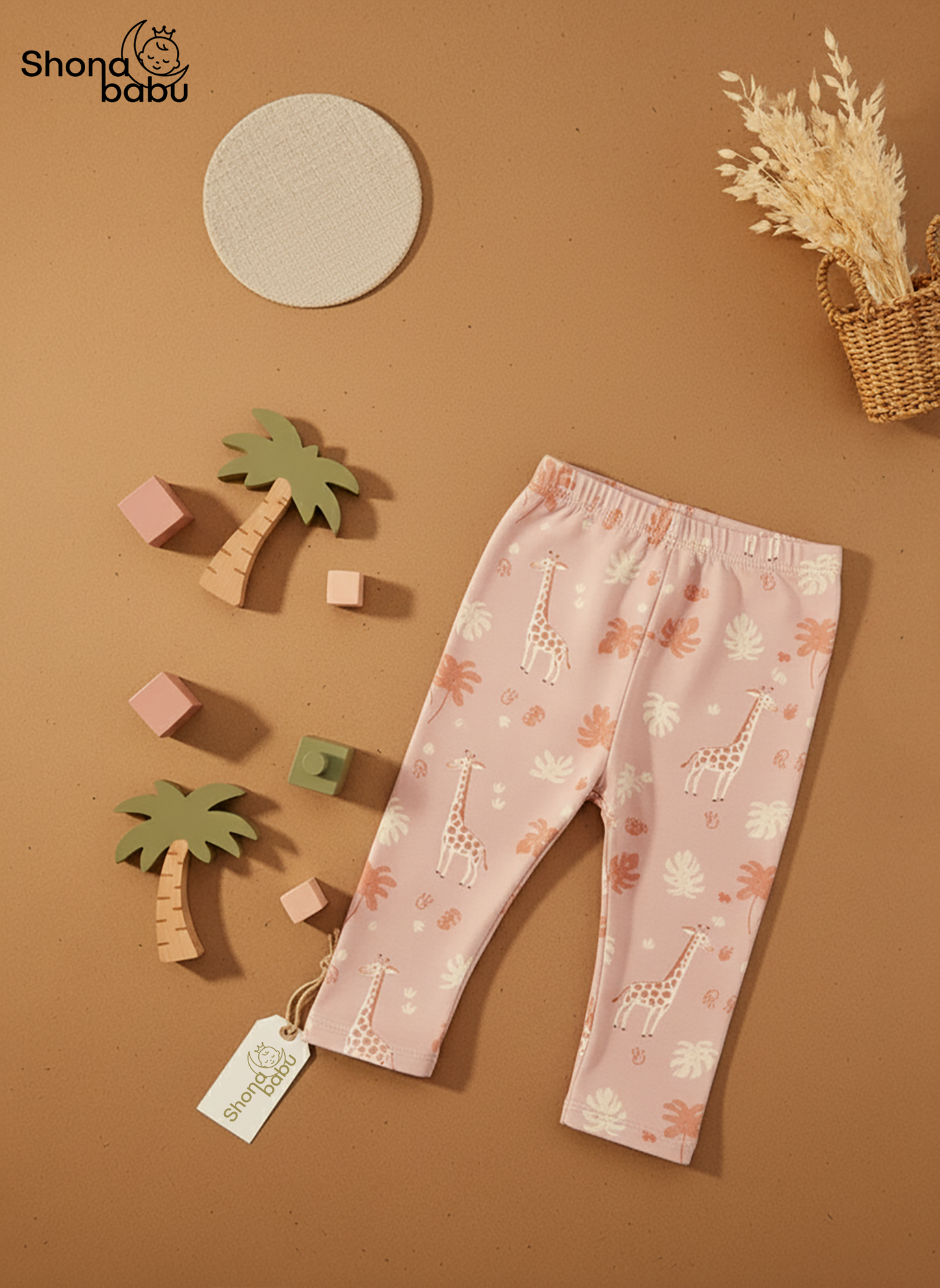 Premium Cotton Giraffe Baby Lounge Set – Soft Interlock PJs