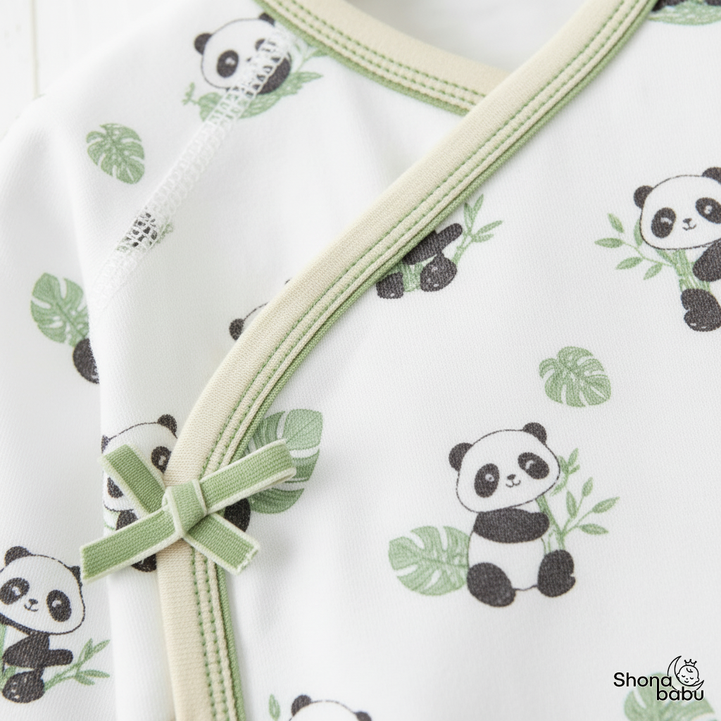 🐼 Panda Parade Organic Wrap Bodysuit ✨