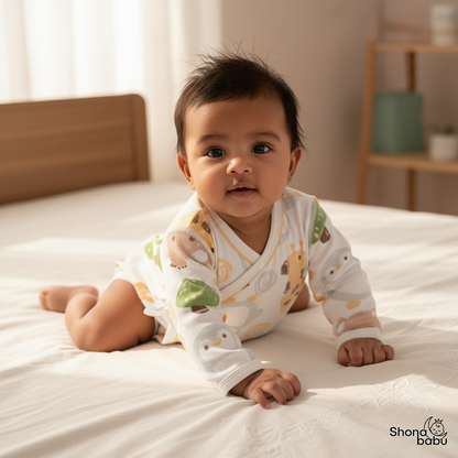 Earthy Forest Mix : Organic Cotton Kimono Bodysuits (Set of 3)