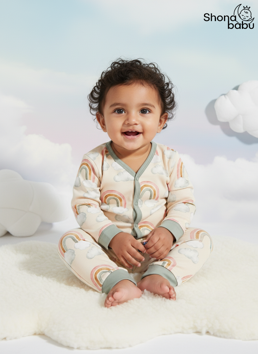 Premium Cotton Rainbow Baby Set – Soft Interlock Cotton PJs