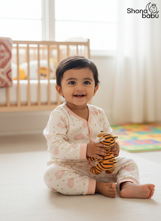 Cloud & Stars Baby Pajama Set – Ultra-Soft Cotton Sleepwear