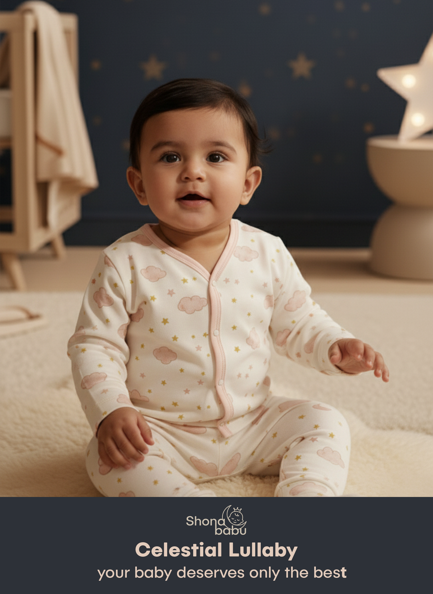 Cloud & Stars Baby Pajama Set – Ultra-Soft Cotton Sleepwear
