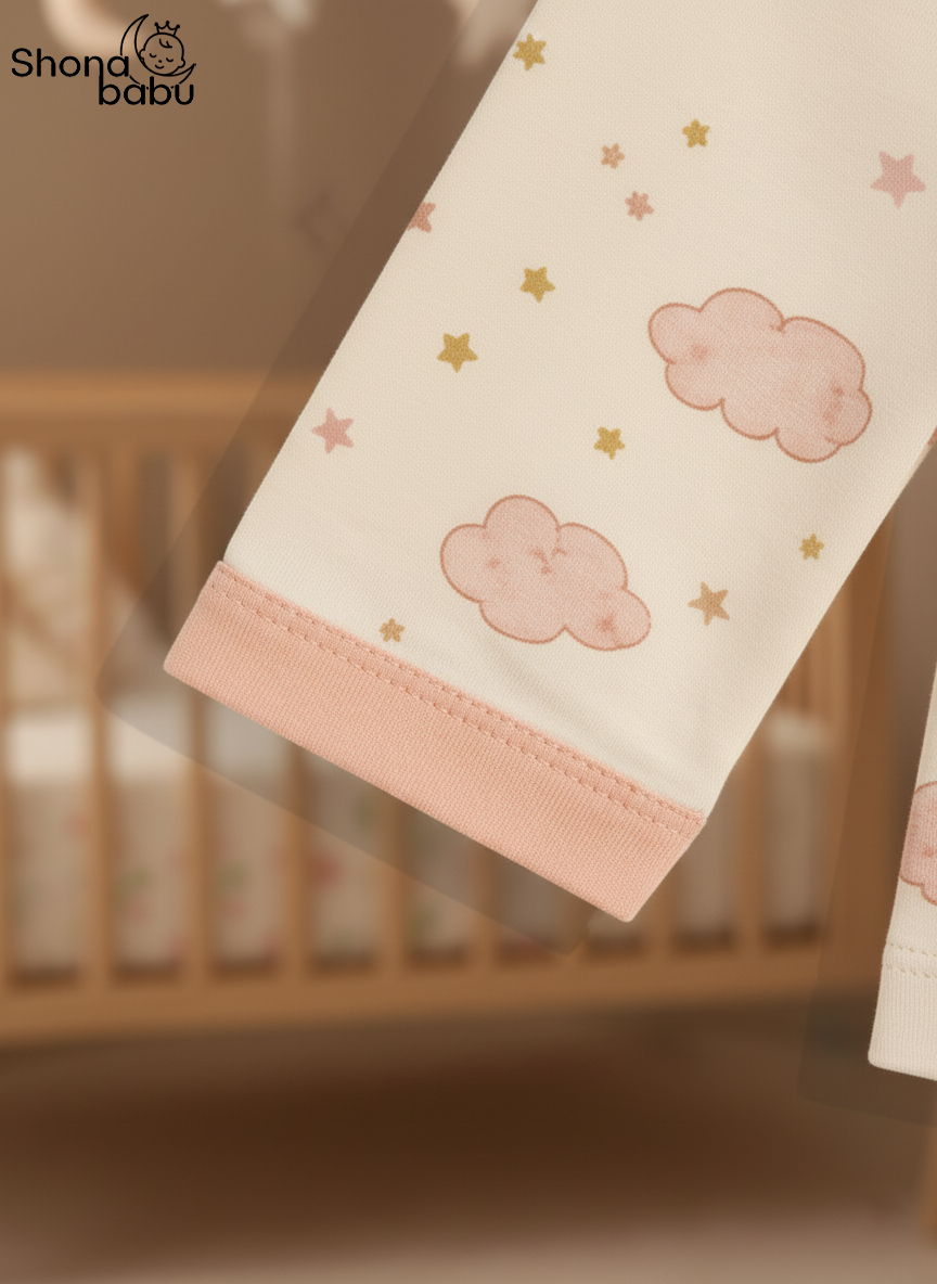 Cloud & Stars Baby Pajama Set – Ultra-Soft Cotton Sleepwear