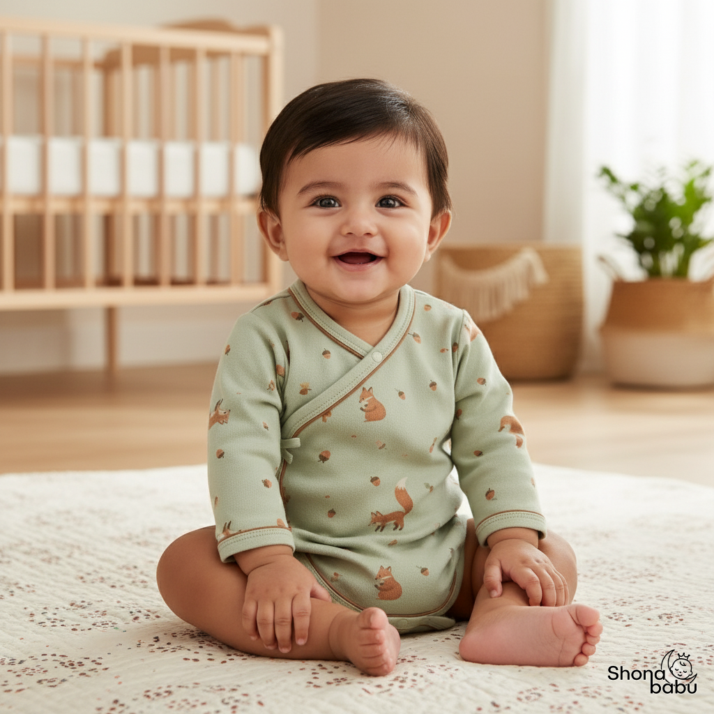 🦊 Forest Friends Organic Wrap Bodysuit ✨