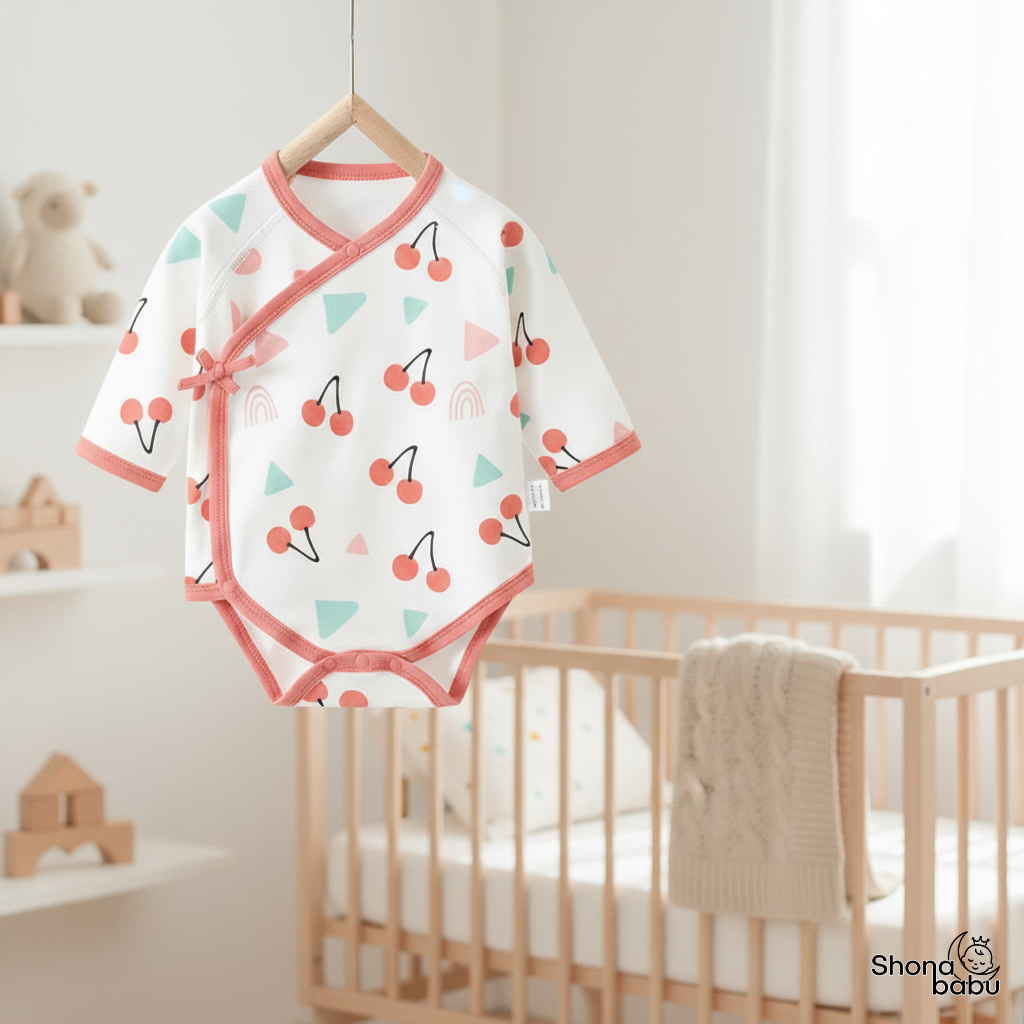 🍒 Little Cherry Organic Wrap Bodysuit