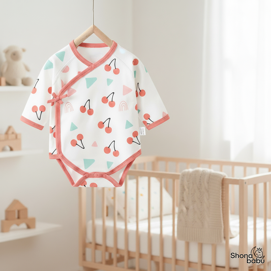 🍒 Little Cherry Organic Wrap Bodysuit