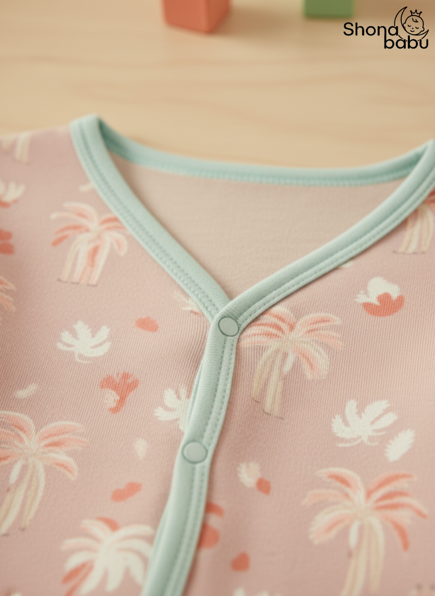 Premium Cotton Giraffe Baby Lounge Set – Soft Interlock PJs