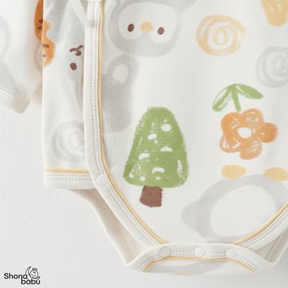 The Baby Zoo Adventure : Organic Cotton Unisex Kimono Bodysuits (Set of 3)