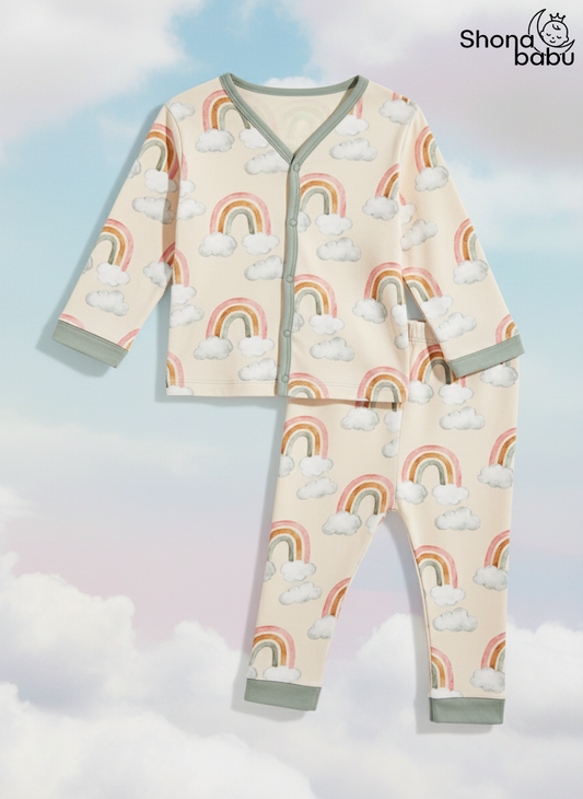 Premium Cotton Rainbow Baby Set – Soft Interlock Cotton PJs