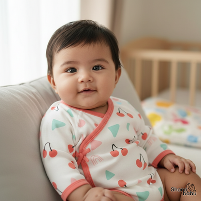 🍒 Little Cherry Organic Wrap Bodysuit