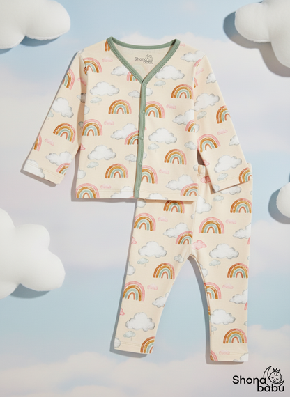Premium Cotton Rainbow Baby Set – Soft Interlock Cotton PJs