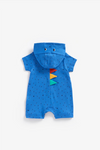 Premium Cotton Dino-Hood Romper (0-24M) – Soft Interlock Knit