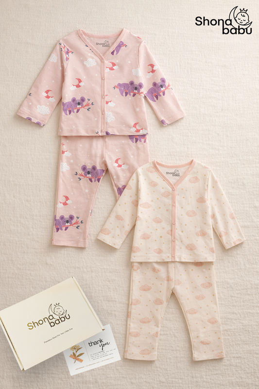 Dreamy Koala & Cloud Organic Cotton 2-Pack Pajama Set