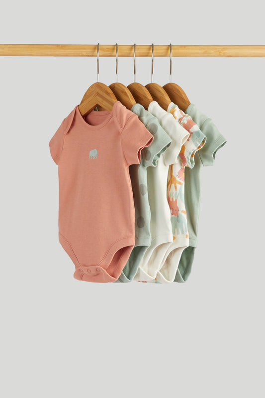 Unisex Baby Bodysuits – Pack of 5 (Neutral Essentials)