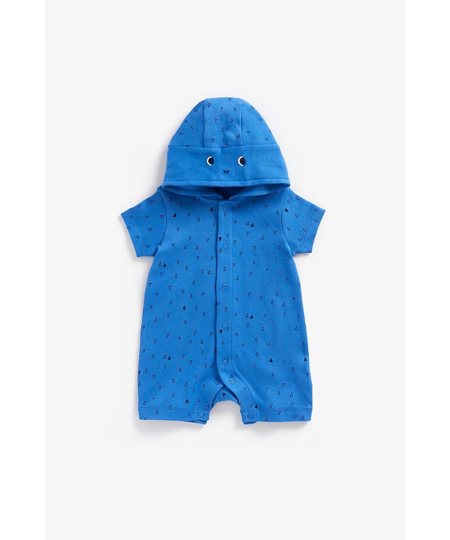 Premium Cotton Dino-Hood Romper (0-24M) – Soft Interlock Knit