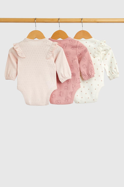 Premium Long Sleeve Bodysuits - "Woodland Friends" 3-Pack