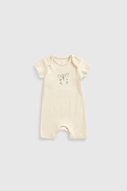 Safari Friends Half-Sleeve Romper Pack – Set of 3 (Unisex, 0–24 Months)