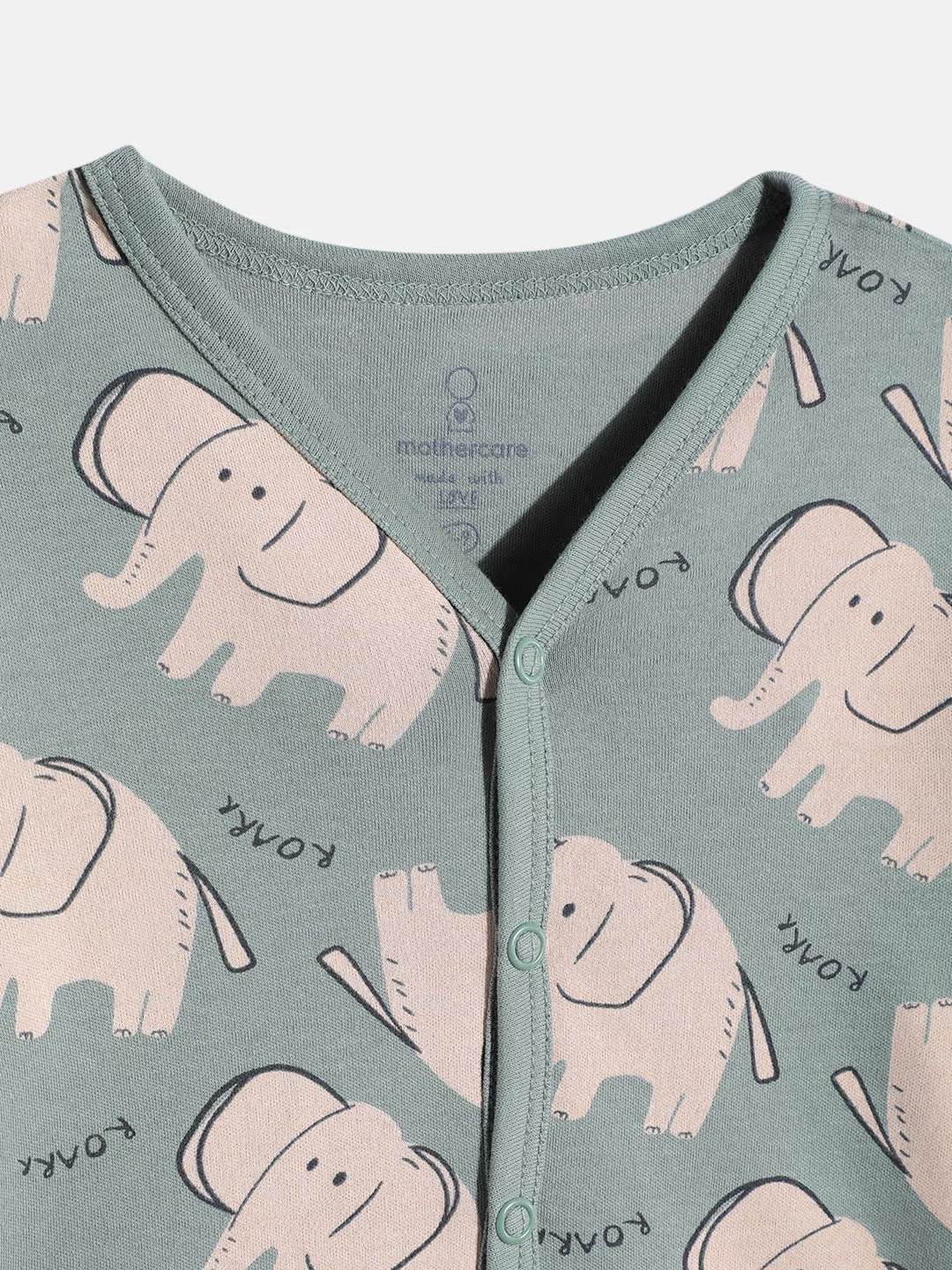 Unisex Baby Pyjama Set – 2-Piece Cotton Sleepwear with Elephant Print
