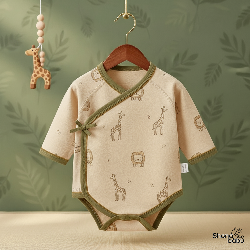 🦒 Little Safari Organic Wrap Bodysuit ✨