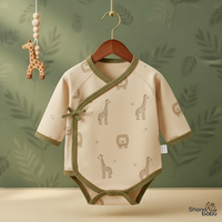 🦒 Little Safari Organic Wrap Bodysuit ✨