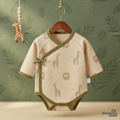 🦒 Little Safari Organic Wrap Bodysuit ✨