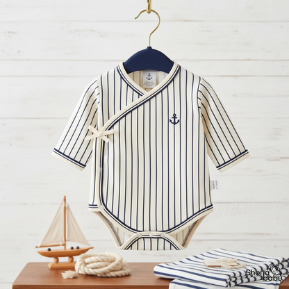 ⚓ Luxe Stripes — "Timeless Classic" Organic Wrap Bodysuit ✨